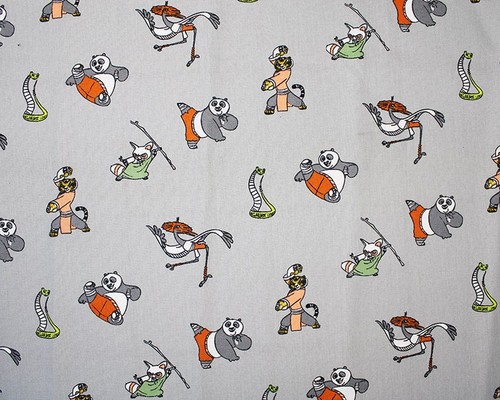 Kung panda baumwollstoff - kung,